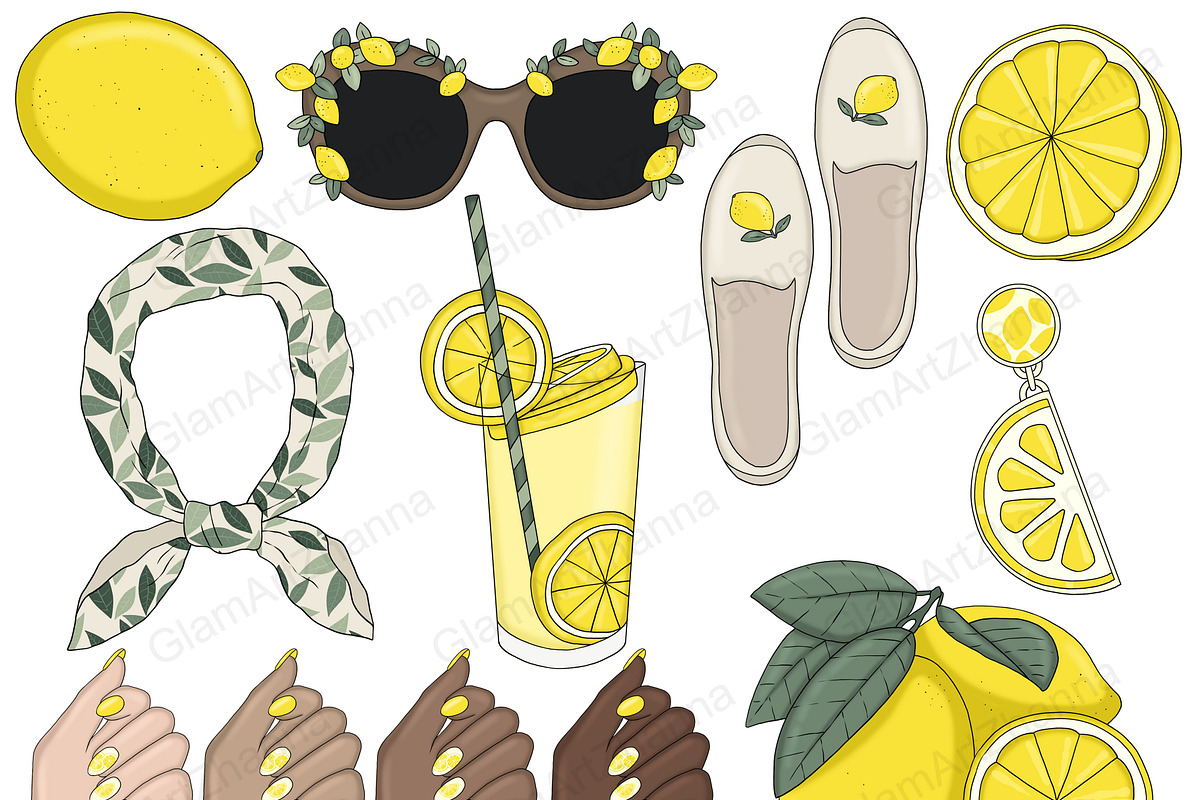 Lemon Clipart, a Food Illustration by GlamArtZhanna (Photo 2 of 5)