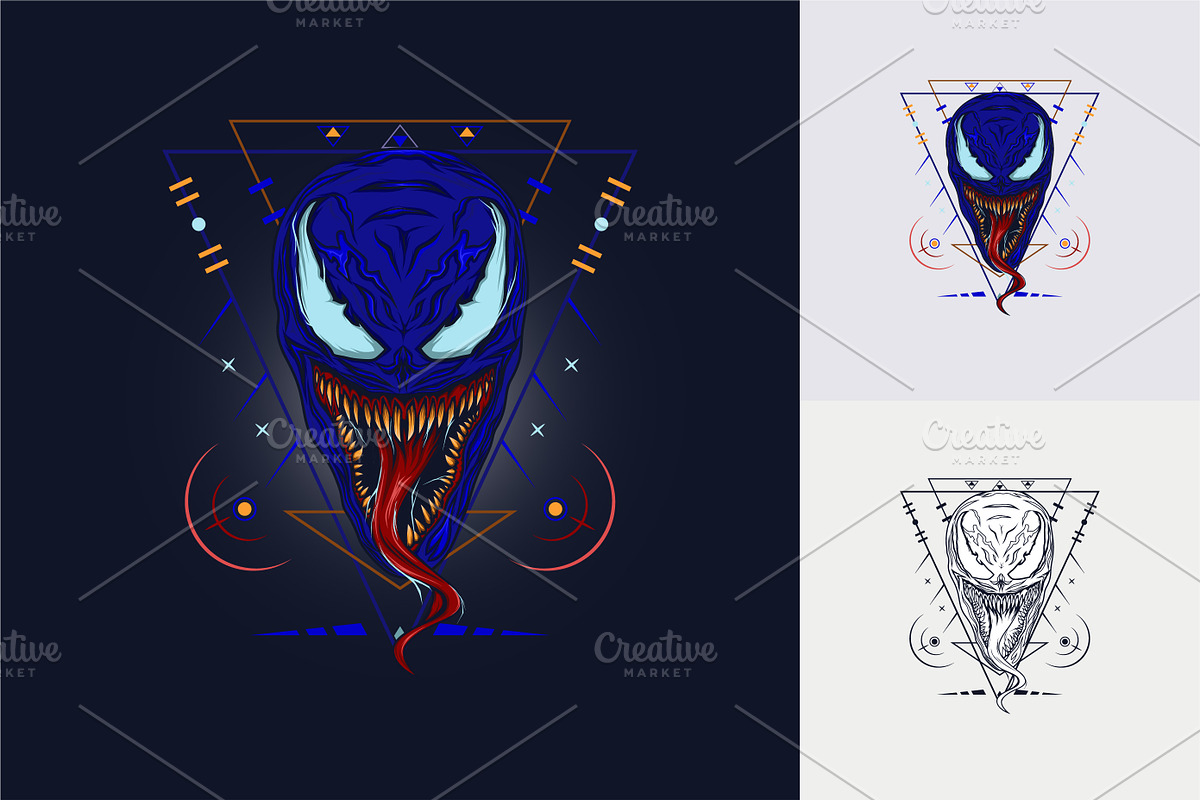Monster snake illustration, a Stationery Template by agora