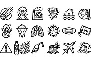 Natural Disaster Icon Set, an Illustration by designvectx (Thumbnail 1 of 3)