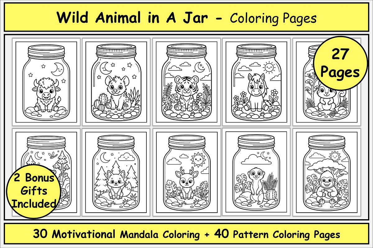 Wild Animal in a Jar Coloring Pages, an Animal Illustration by Lamia Emad (Photo 1 of 5)