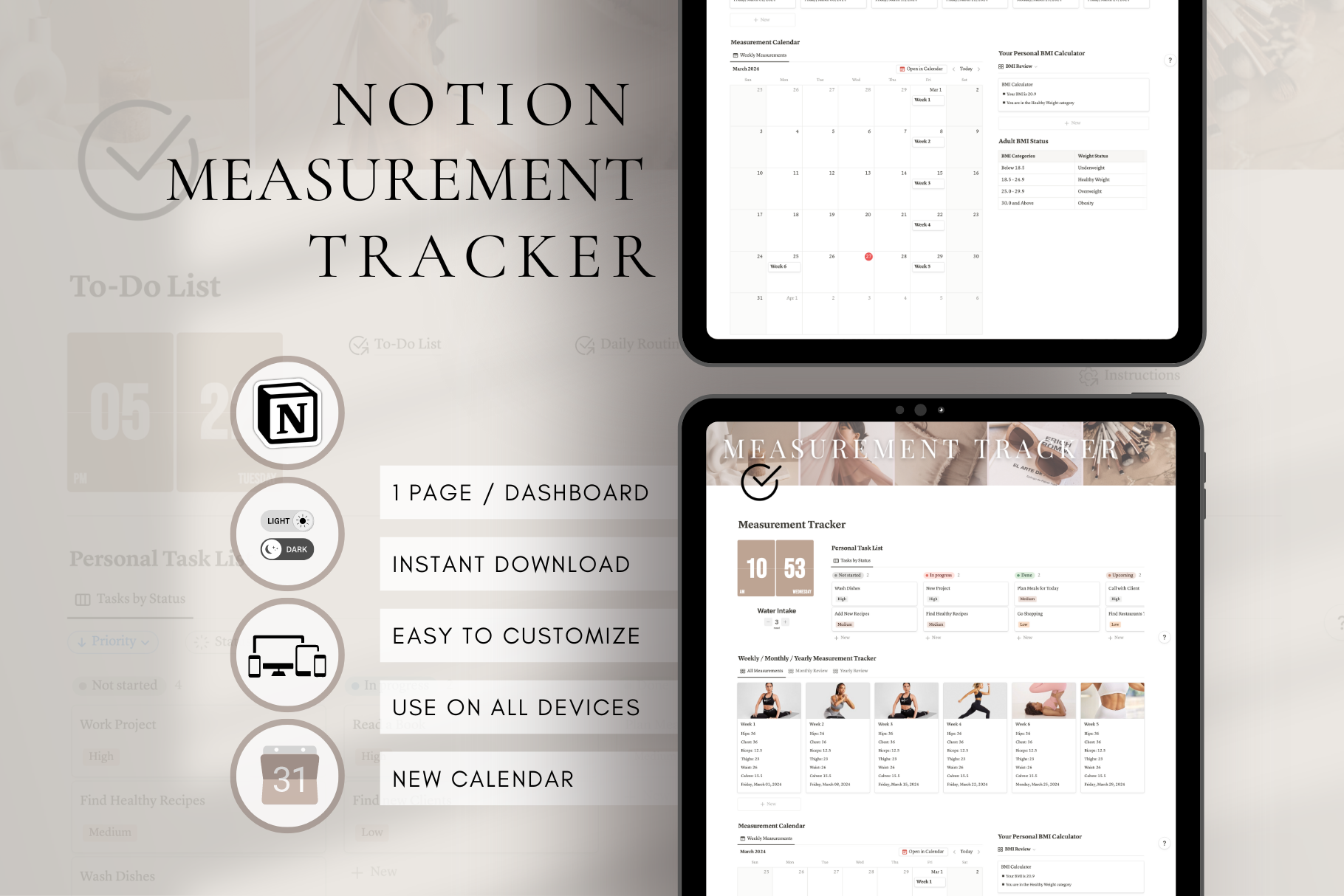 Fitness Measurement Tracker Template, a Templates & Theme by BRANDcontent