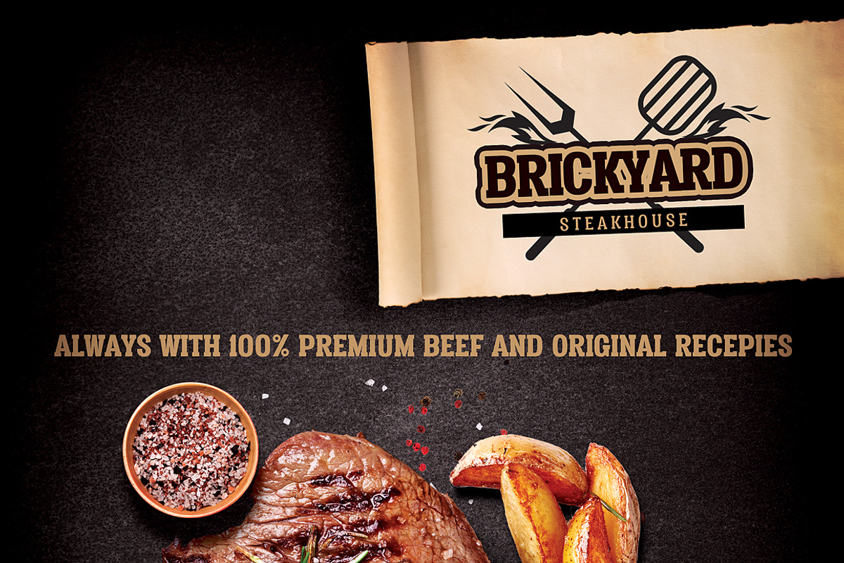 Steak House Flyer Template, a Flyer Template by Hotpin (Photo 3 of 3)