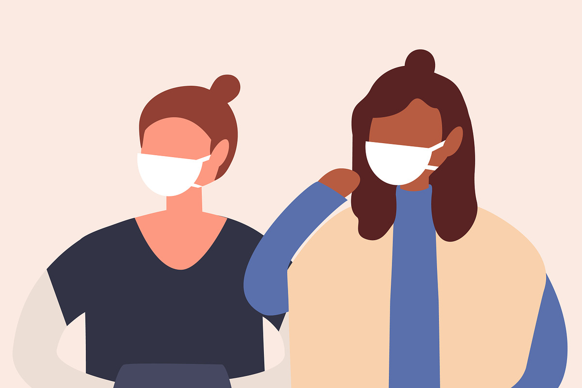 People wearing face masks, a Healthcare Illustration by Good Studio (Photo 5 of 5)