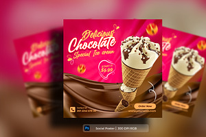 Chocolate ice cream social poster