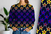Rad yellow and Purple Stars Seamles, a Pattern Graphic by Sharon Schwalbe (Thumbnail 2 of 5)