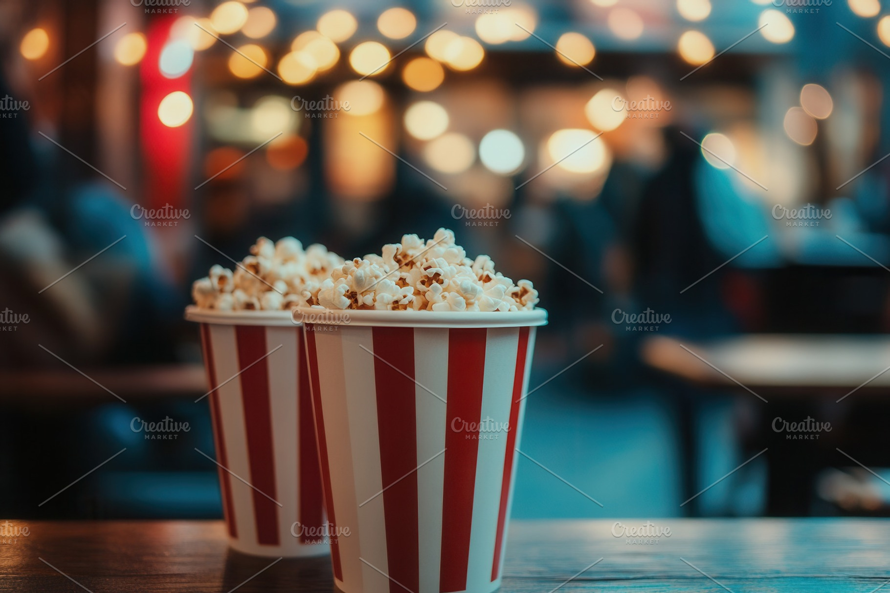 Popcorn bucket completes movie joy, a Photo by Pavel_design