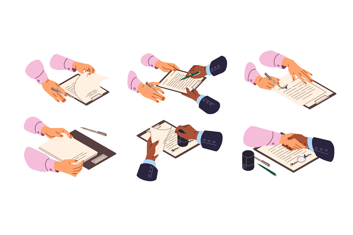Signing of formal documents set, a Work Illustration by PaperTrident (Photo 1 of 7)