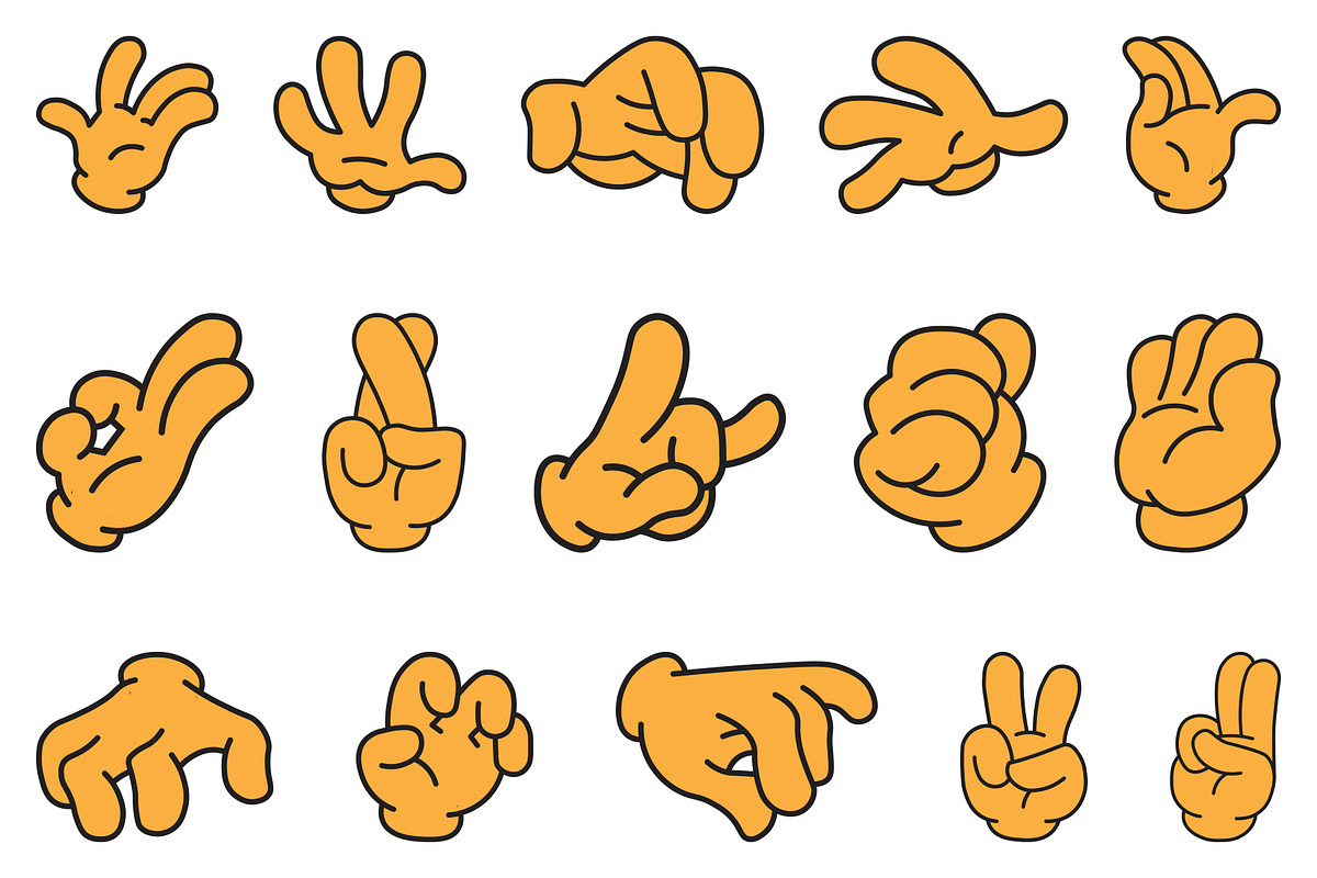 50+Four-Fingered Cartoon Hands Pack, an Object Illustration by Graplick (Photo 3 of 3)