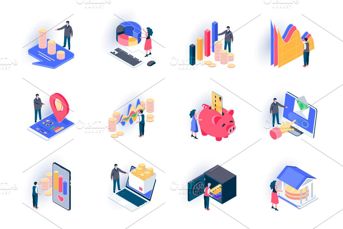 Unique Isometric Icons Pack, an Outline Icon by alexdndz (Photo 10 of 21)