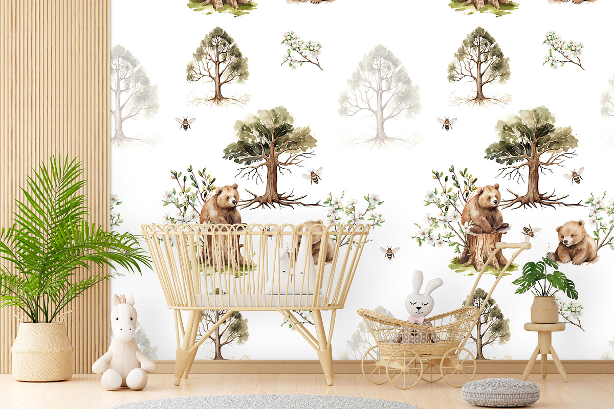Watercolor Bears in the Forest Cute, an Animal Illustration by Pati Paints (Photo 9 of 13)