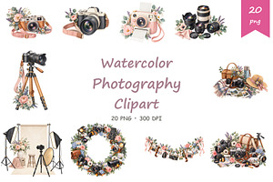 Watercolor Photography Clipart