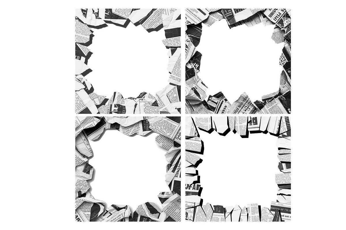 Collage frame with newspaper pieces, a Background Graphic by SketchArtStudio (Photo 3 of 3)