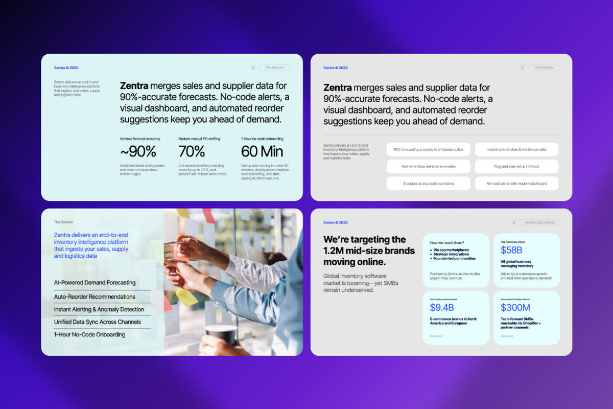 Zentra AI SaaS Pitch Deck Keynote, a Presentation Template by Unich Design Bureau (Photo 4 of 8)