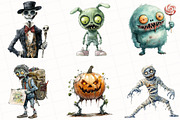 Halloween Zombie Clipart, an Illustration by OK Design (Thumbnail 5 of 5)