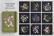 Snake Illustration & pattern bundle, an Animal Illustration by Red Ink (Thumbnail 2 of 9)