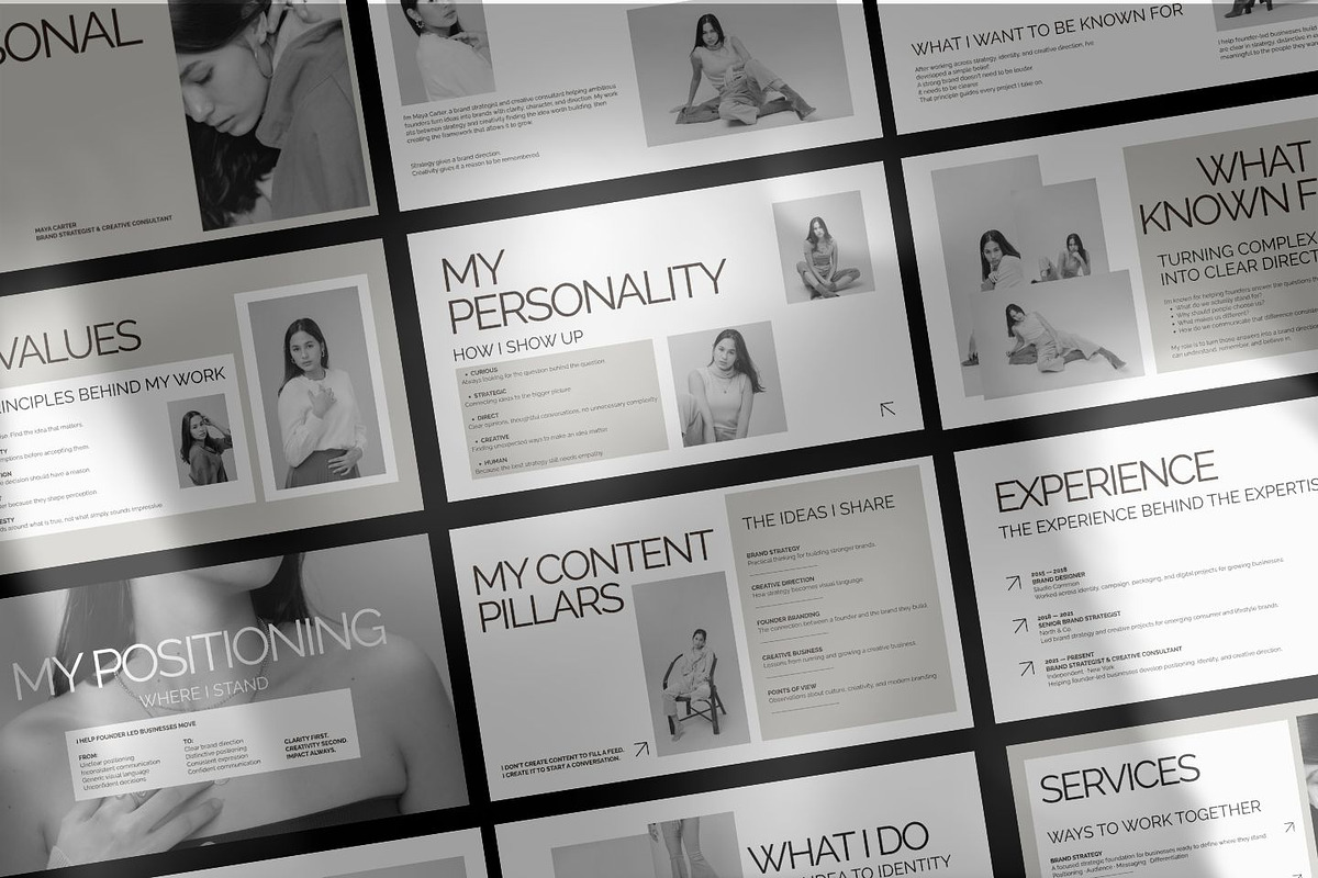 Personal Brand Deck - PowerPoint, a Presentation Template by ShowUp! Studio (Photo 6 of 7)