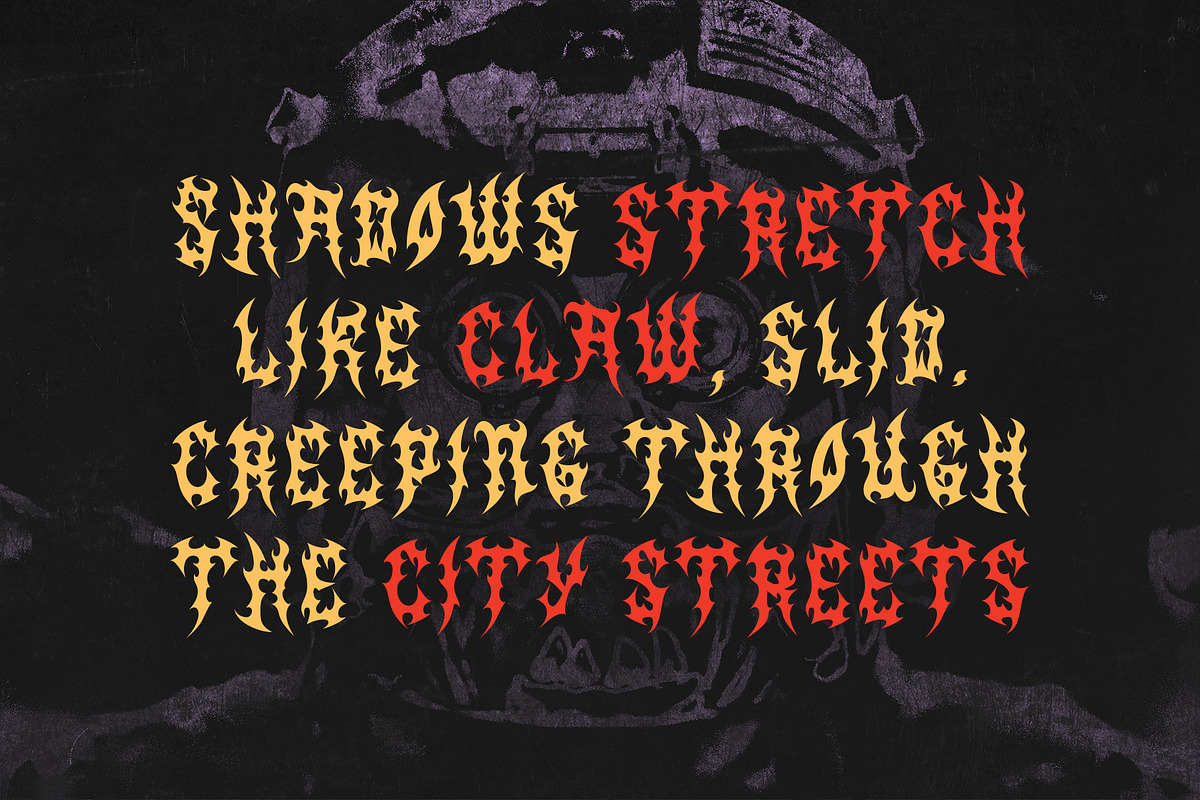 CS Spooky – Black Metal Font, a Blackletter Font by Craft Supply Co. (Photo 5 of 8)
