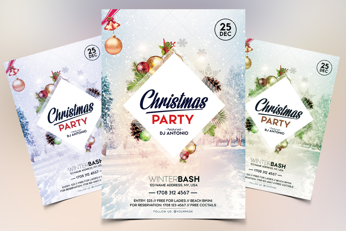 Christmas Party - PSD Flyer Template, a Flyer Template by PixelsDesign (Photo 1 of 2)