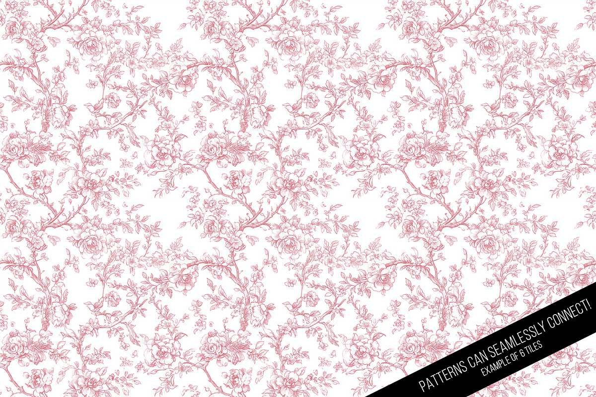 Floral Toile de Jouy Digital Paper, a Pattern Graphic by Chromolume Studio (Photo 12 of 15)
