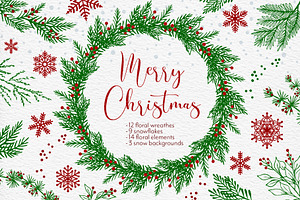 Christmas svg set New Year wreathes