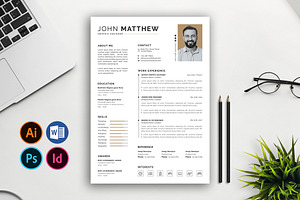 Minimalist two Pages Resume, a Resume Template by Abdul Studio