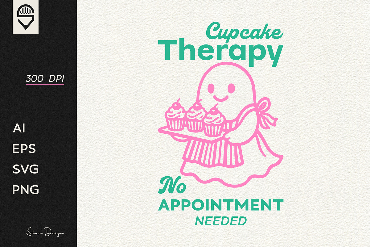 Ghost holding a tray of cupcakes, a Graphic by shaondesigns (Photo 1 of 4)
