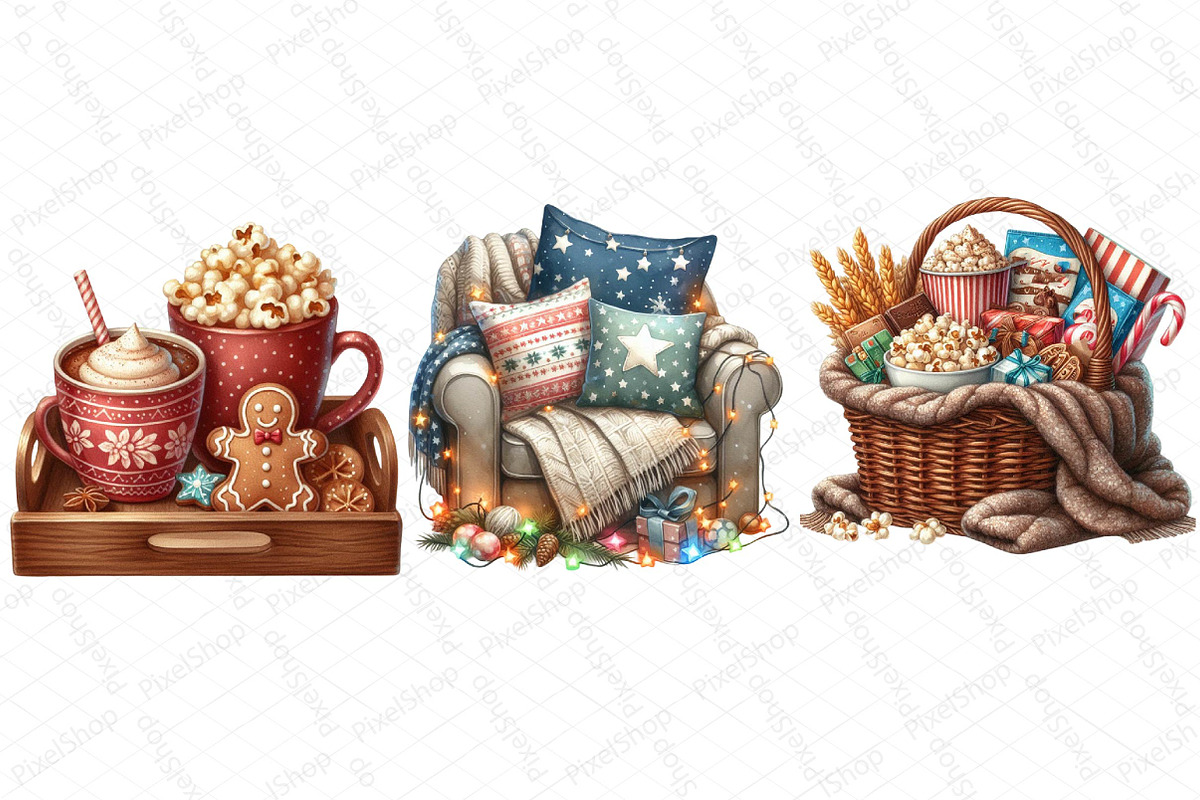 Christmas Movie Night Clipart, an Illustration by DreamPrint404 (Photo 4 of 5)