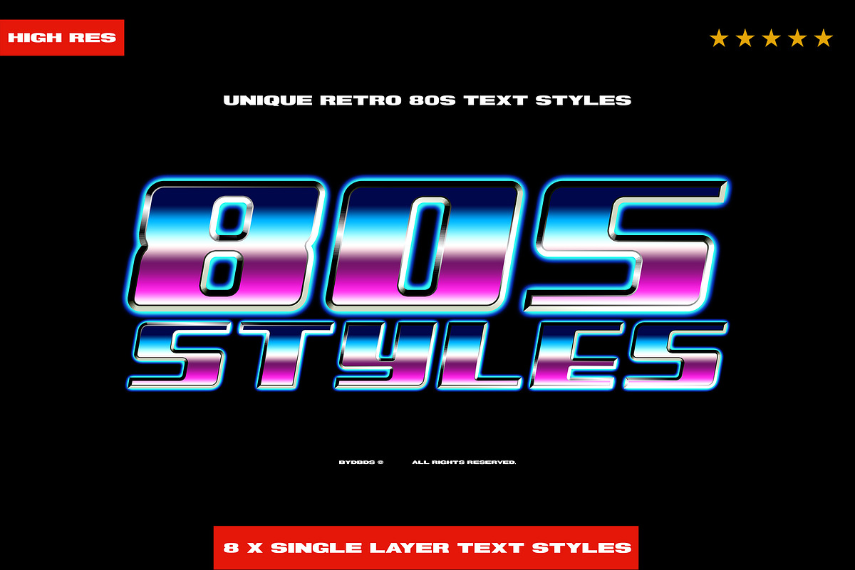 Retro 80s Text Styles byDBDS, a Brushes & More by dbdslondon (Photo 5 of 8)
