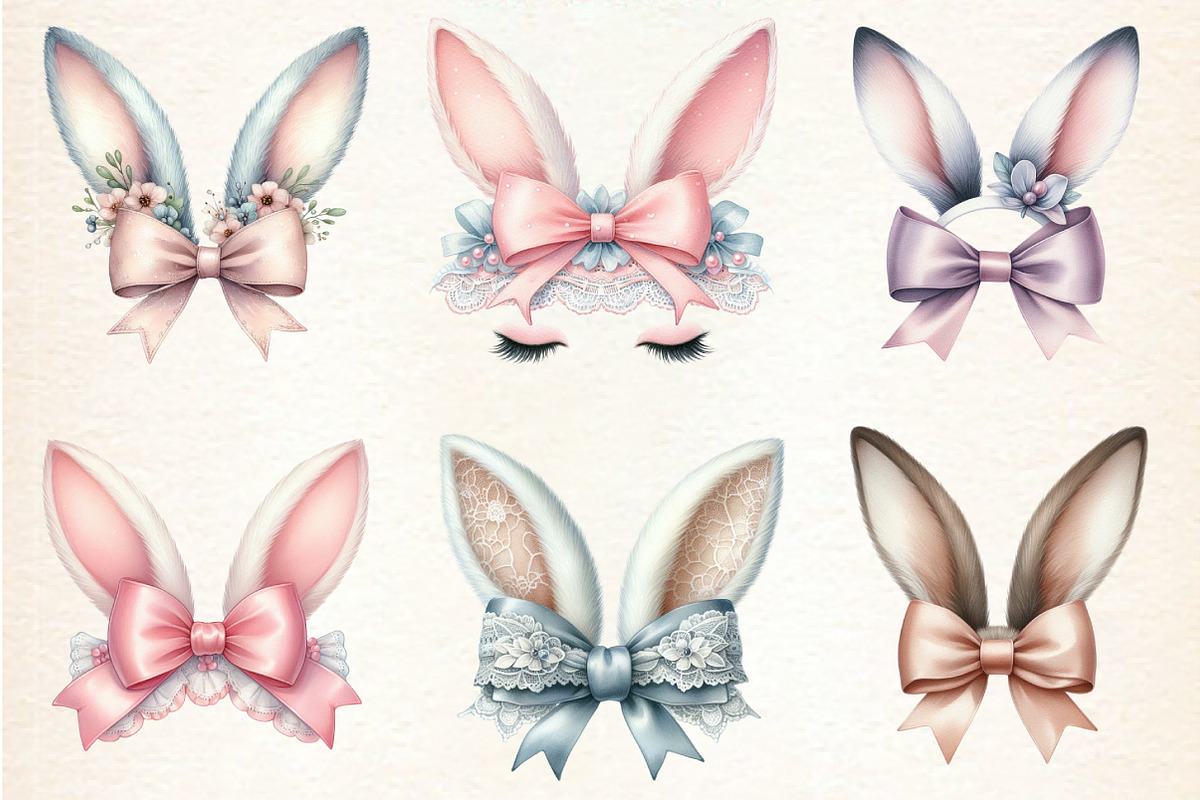 Easter Bunny Ear Coquette Bow Clipar, an Illustration by DreamArtGraphic (Photo 3 of 4)