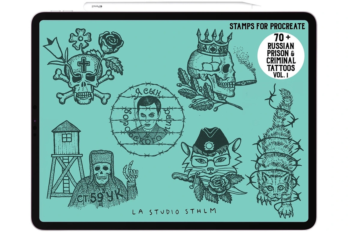 Bundle Prison&CriminalTattoos-Stamps, a Brush Add-On by LA Studio Sthlm (Photo 2 of 13)