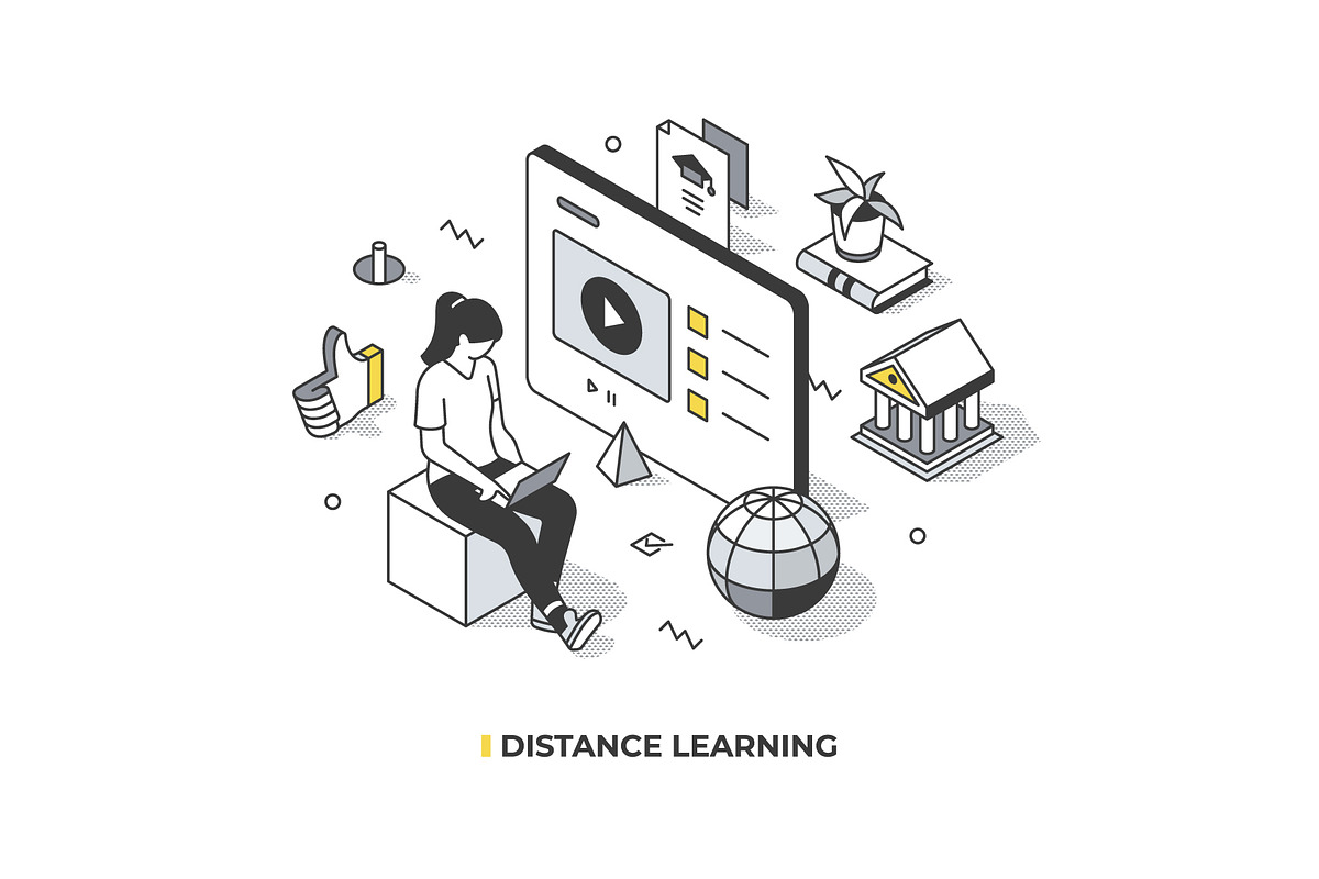 Isometric Lined Illustrations Set, an Education Illustration by Rassko (Photo 7 of 13)