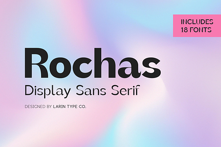 Rochas Font Family, a Sans Serif Font by Larin Type Co.