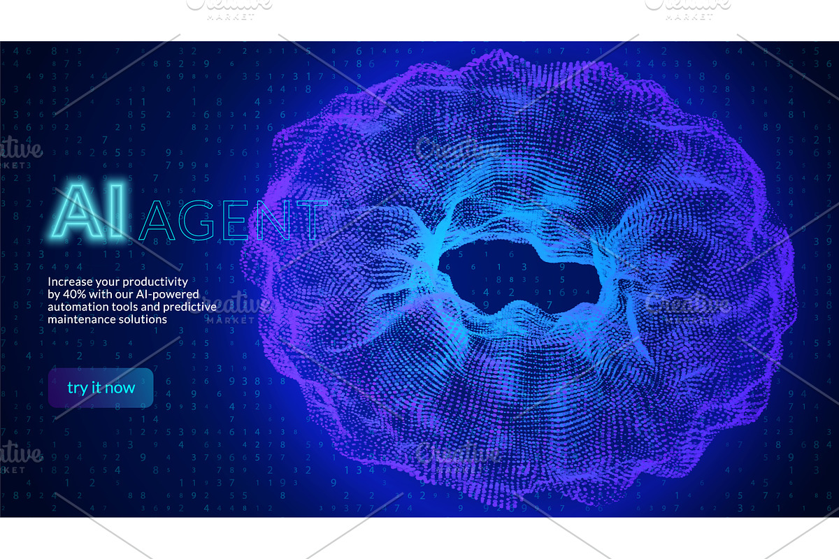 Ai Torus Background. Abstract 3d, a Technology Illustration by Holo Art
