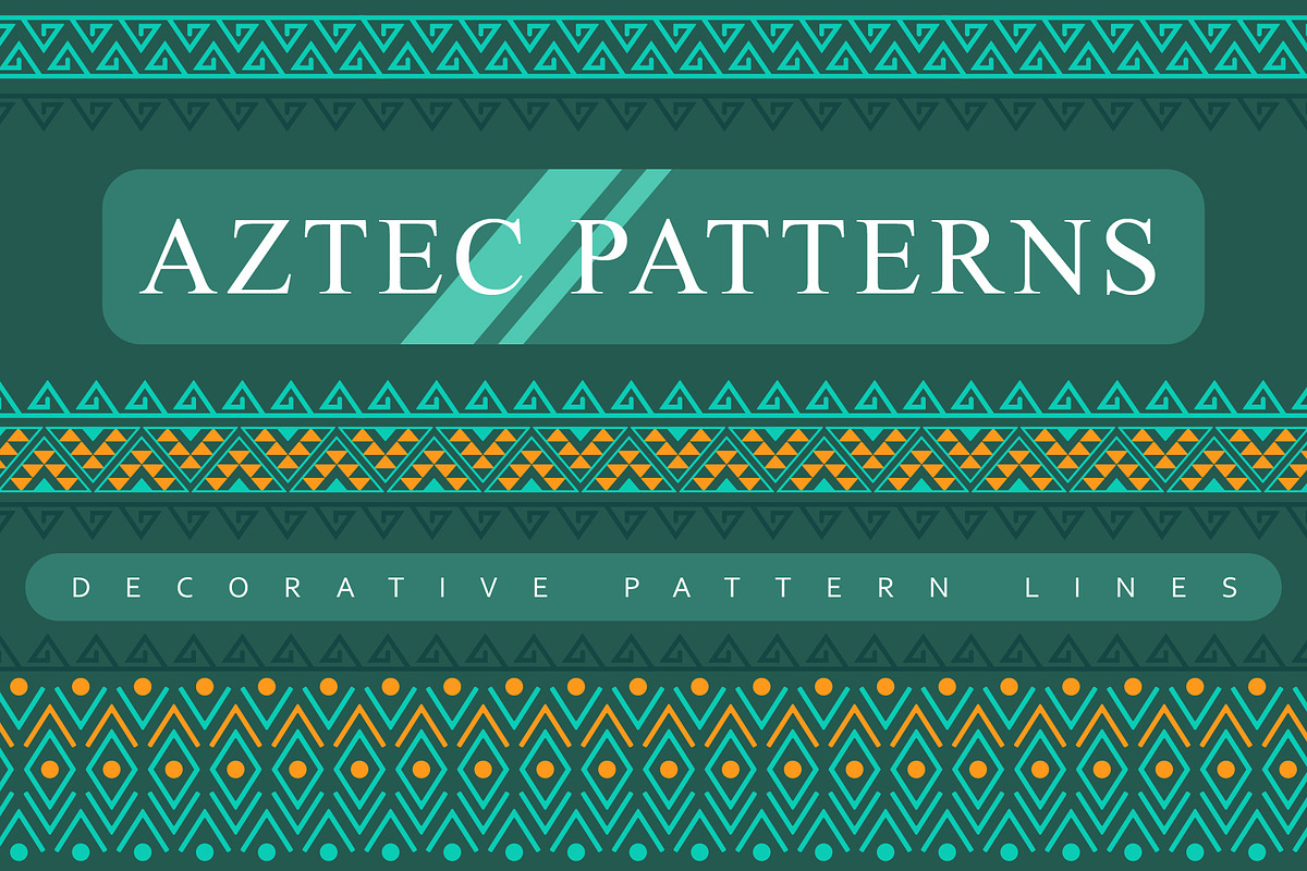 12 Aztec Pattern Lines, a Decorative Illustration by UoaHH (Photo 1 of 2)