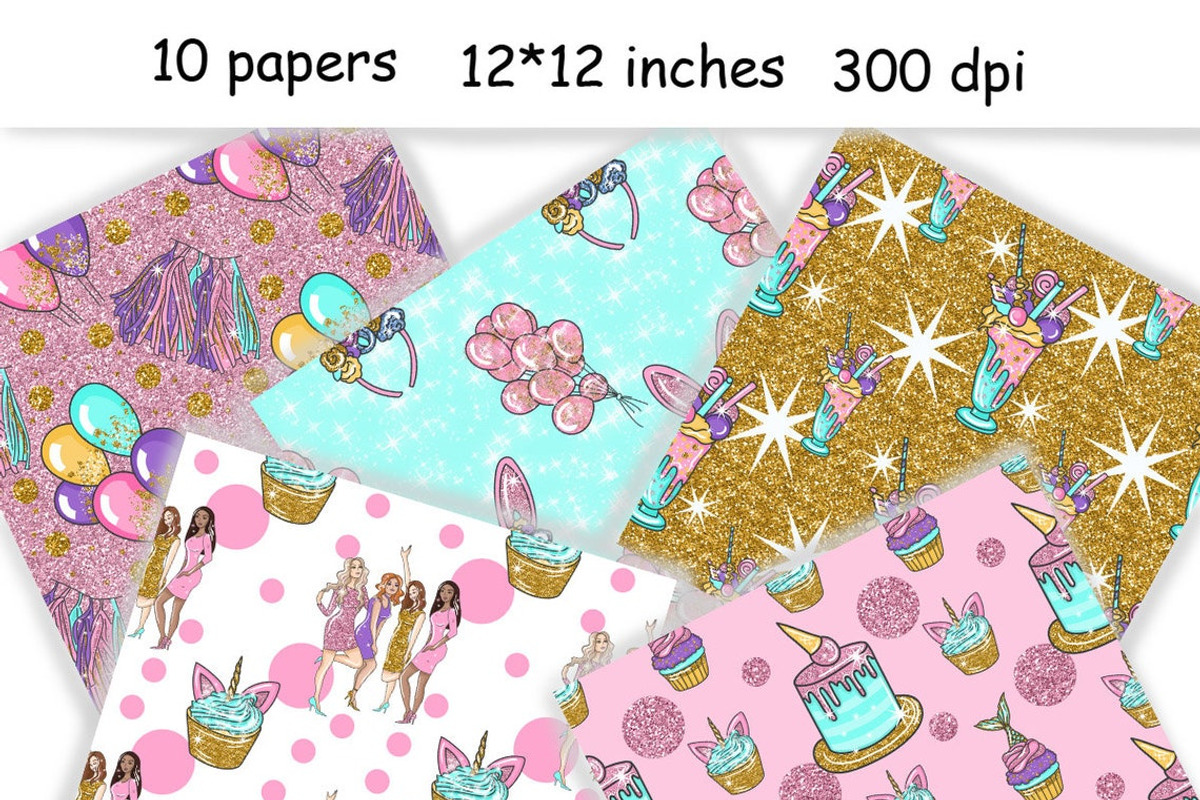 Party Girlfriend Pattern, a Pattern Graphic by GlamArtZhanna (Photo 3 of 3)