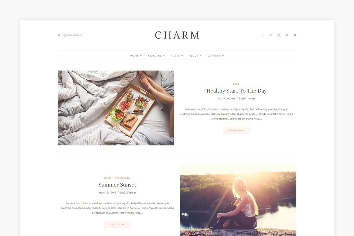 Charm - WordPress Blog Theme, a WordPress Template by Lucid Themes (Photo 7 of 10)