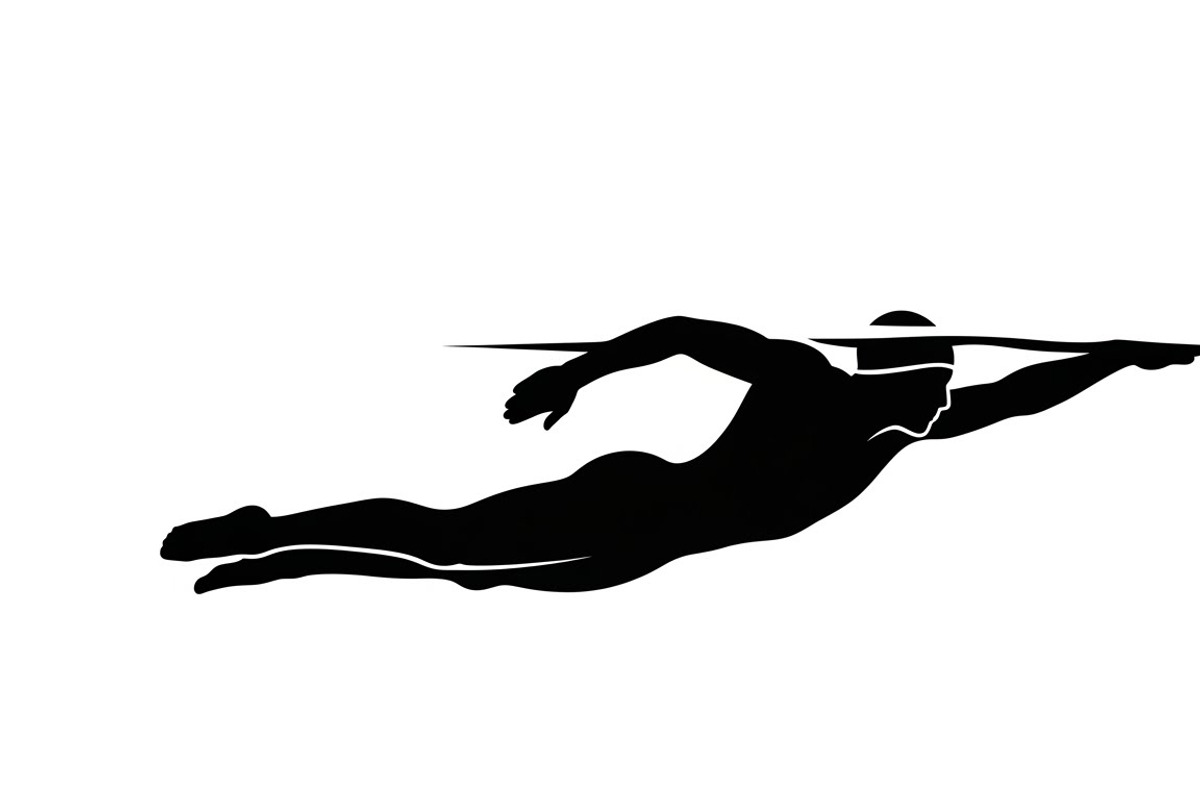 A dynamic Swimming Action Silhouette, an Illustration by Amazin_art (Photo 24 of 31)