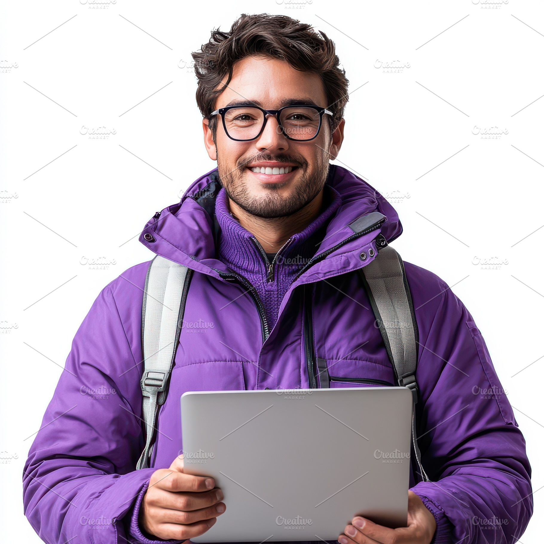 Portrait of a happy young man with a, a Food & Drink Photo by Pixeness Studio