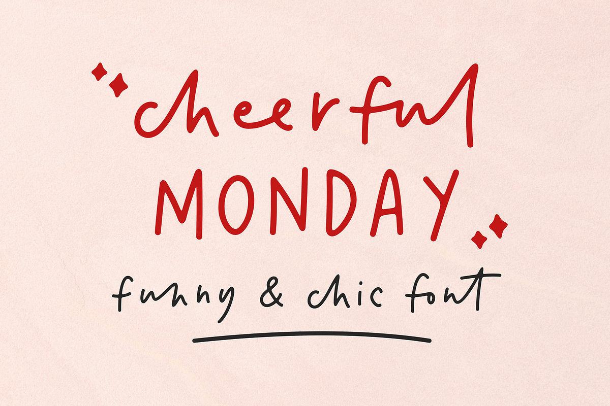 Cheerful Monday Handwritten Font, a Script Font by RedyStudio (Photo 1 of 17)