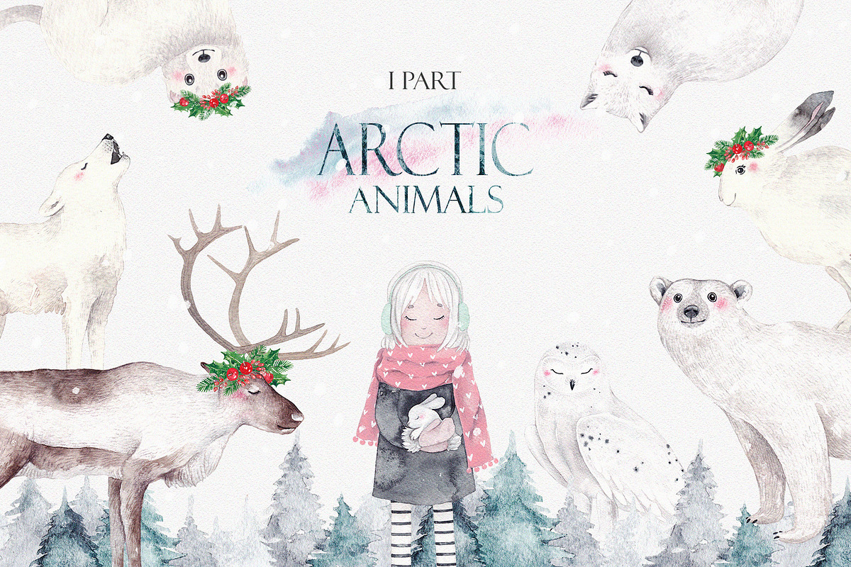 ARCTIC ANIMALS watercolor set PART 1, an Animal Illustration by Natali Smolova (Photo 1 of 7)