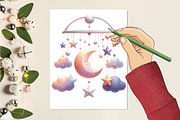 Lavender Soft Peach Baby Nursery Png, an Illustration by RobertsArt (Thumbnail 6 of 7)