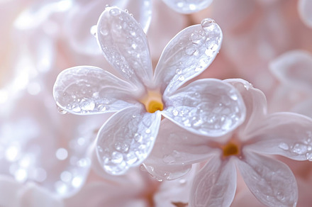 White flowers with raindrops, a Photo by Beautiful things