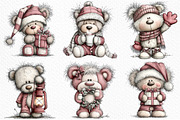 Whimsical Christmas Teddy Clipart, an Illustration by Craft Nest (Thumbnail 4 of 6)