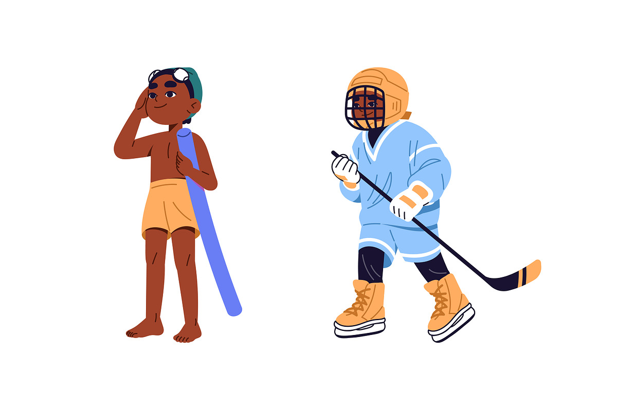 Children playign sports games set, a Person Illustration by PaperTrident (Photo 6 of 7)