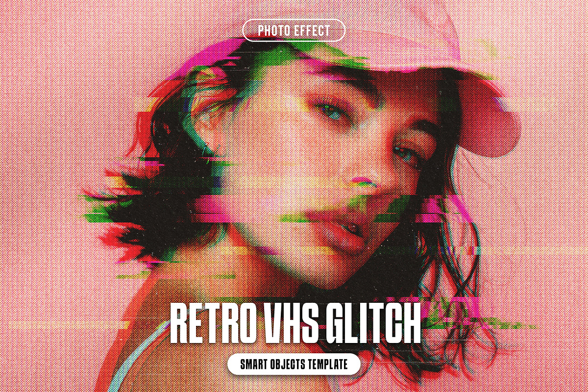 Retro VHS Glitch Photo Effect, a Layer Style Add-On by iDoodle Studio (Photo 1 of 5)