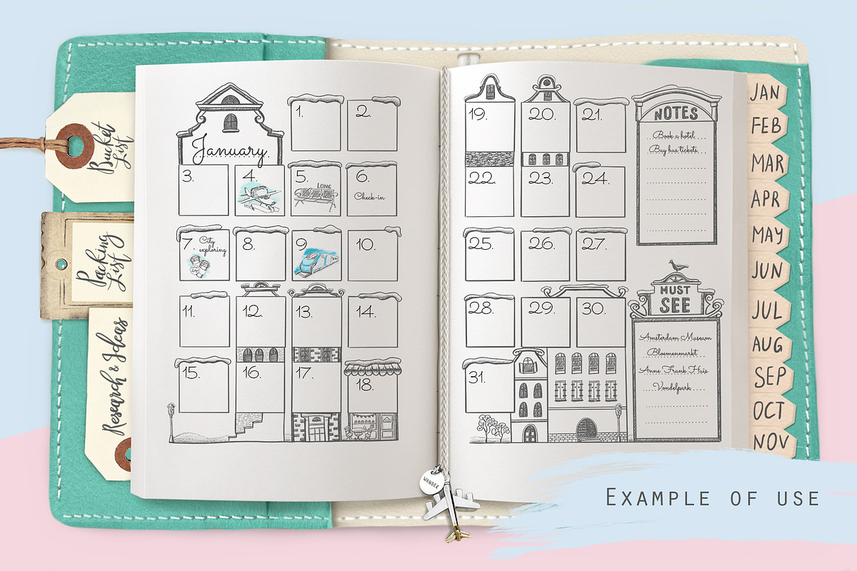 Undated monthly calendar template, a Stationery Template by Kate Snitser (Photo 2 of 4)