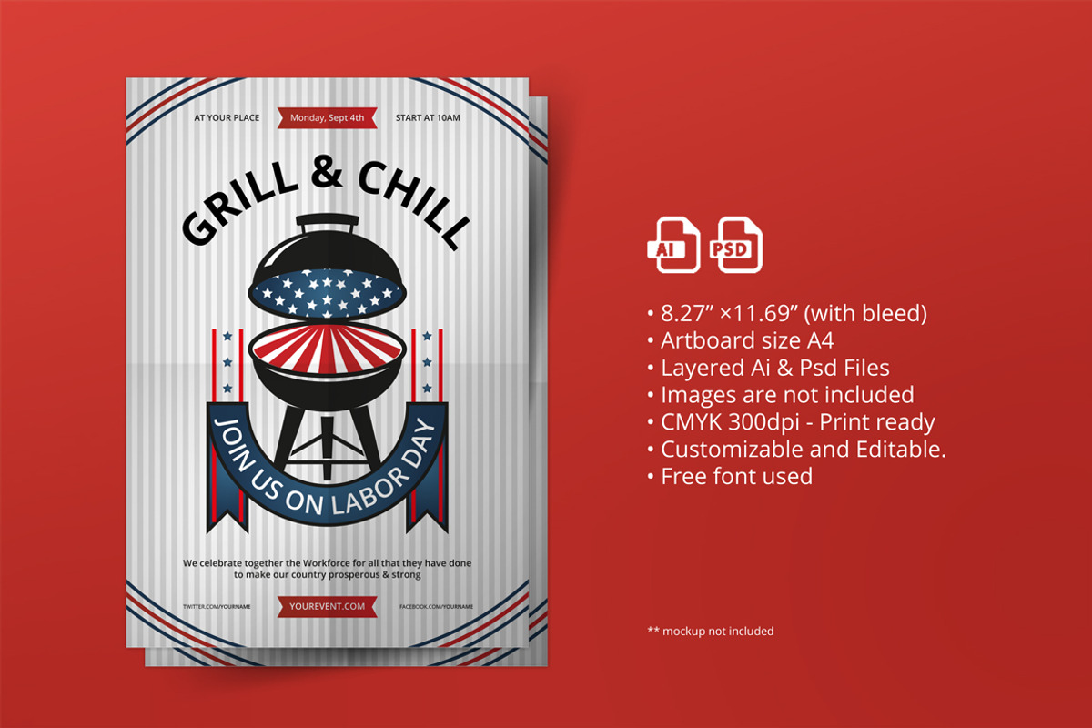 Labor Day Poster/ Flyer 02, a Flyer Template by Juru Rancang Graphic (Photo 1 of 2)