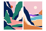 Abstract nature landscapes cards set, a Decorative Illustration by Good Studio (Thumbnail 12 of 34)