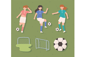 icons women soccer, a Person Illustration by studiogstock