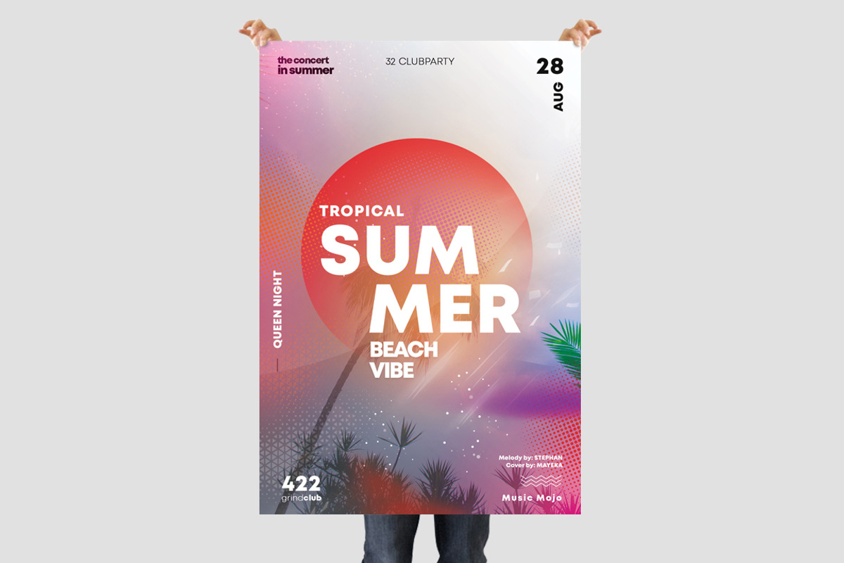Tropical Events 3 PSD Flyers / Card, a Flyer Template by PixelsDesign (Photo 3 of 4)